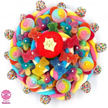 GATEAU DE BONBONS ARC EN CIEL